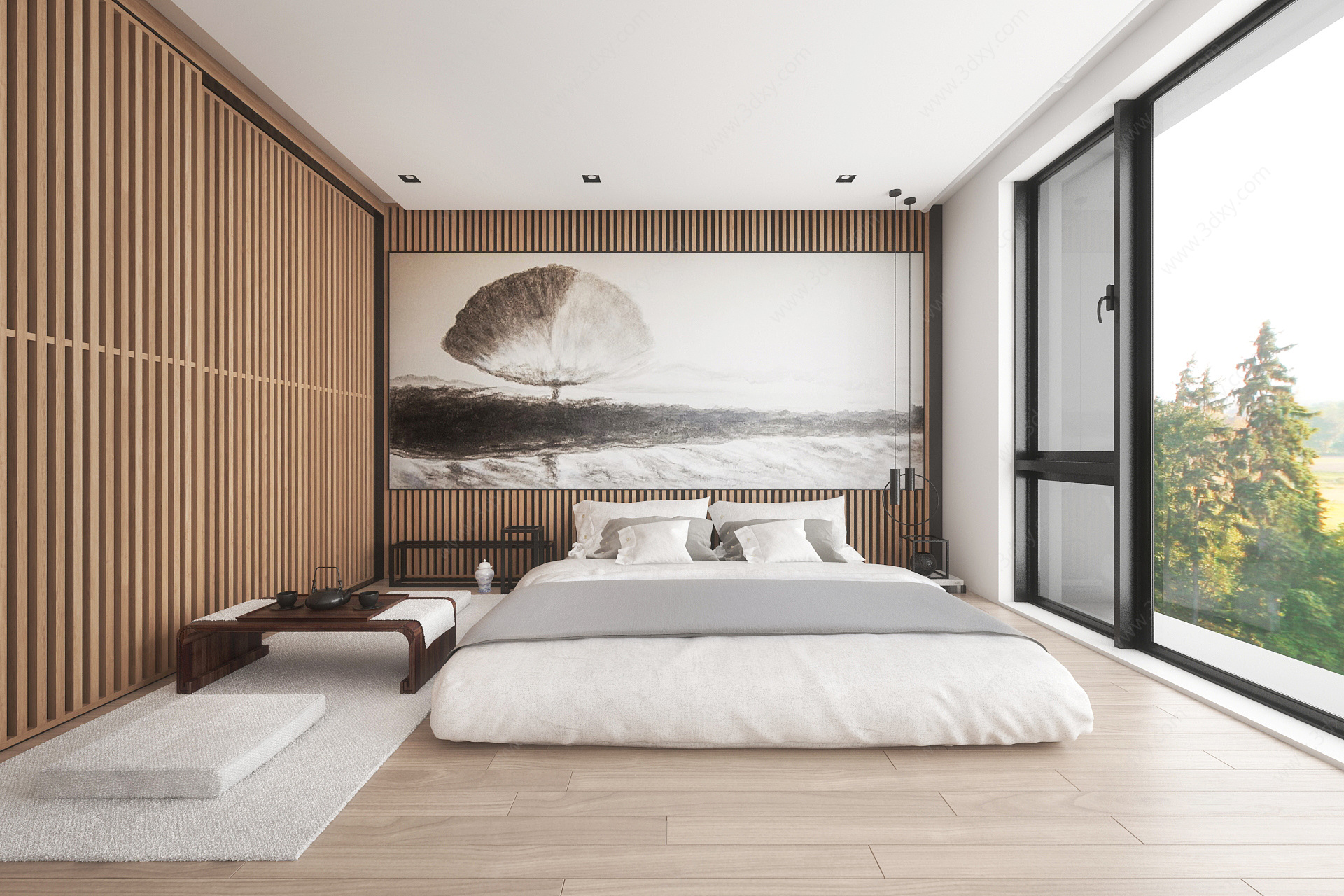 日式禅意卧室3D模型