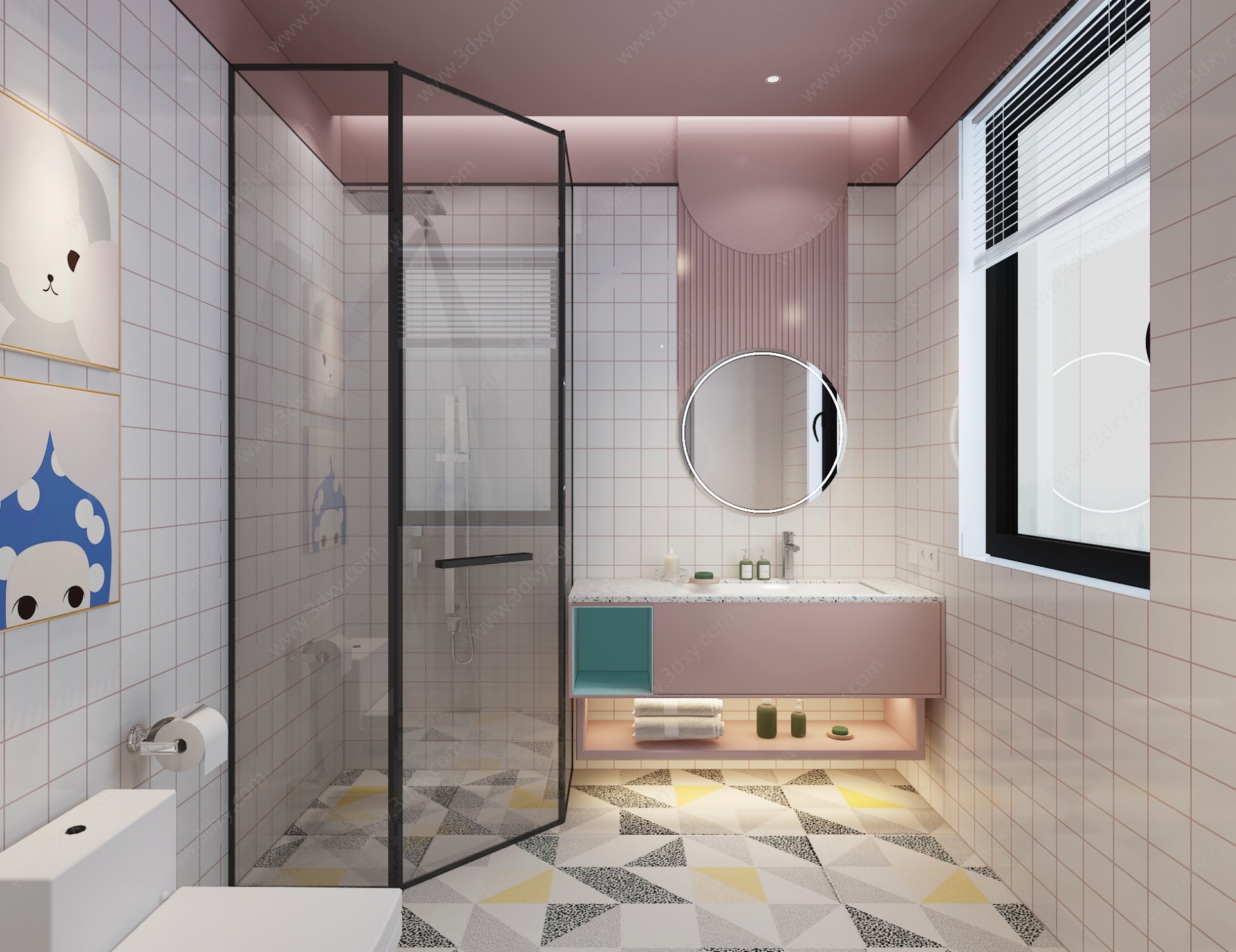 北欧卫生间浴室镜子3D模型