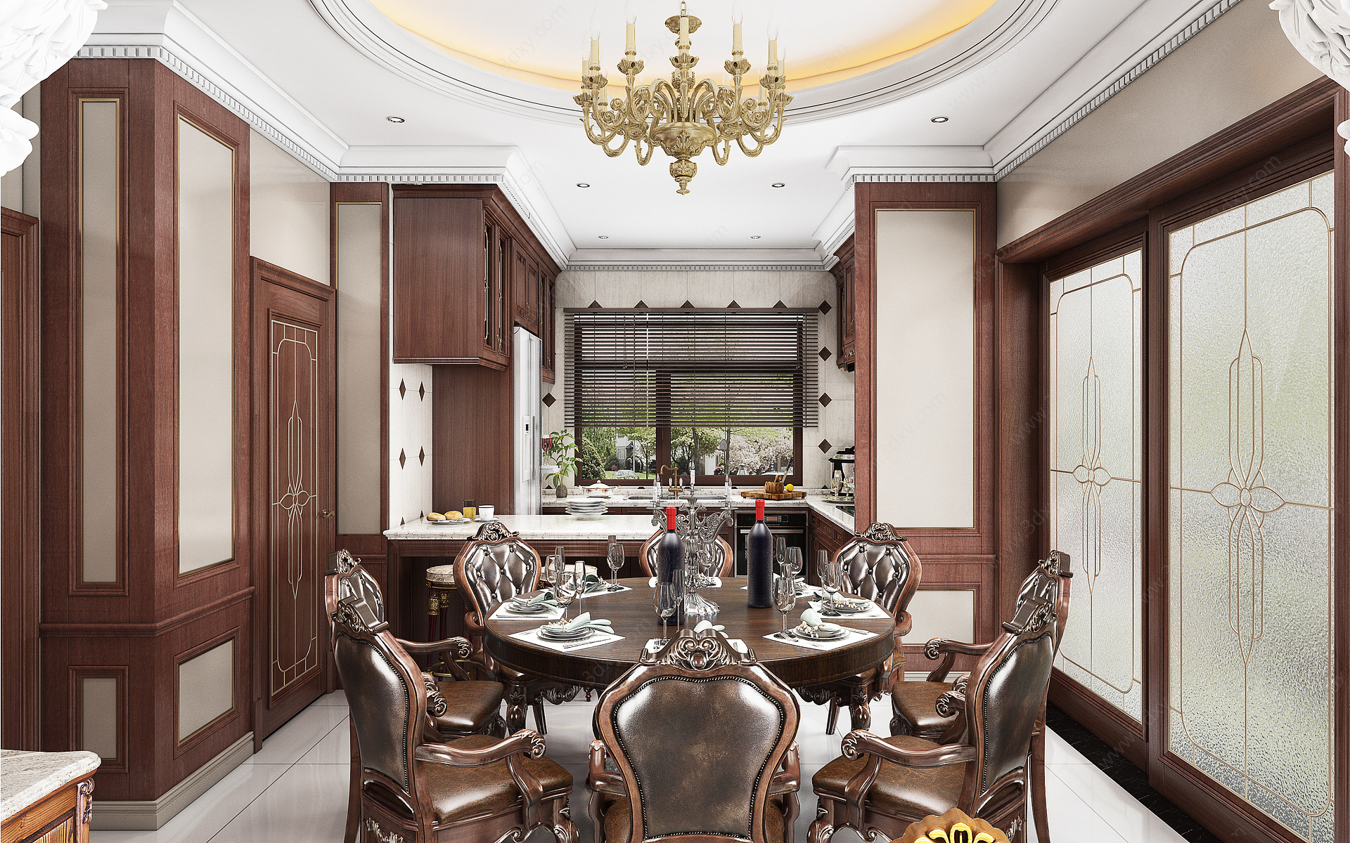 欧式古典客餐厅3D模型