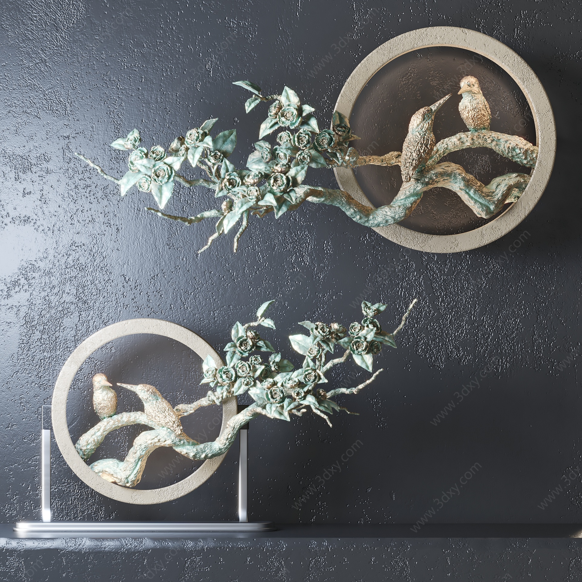 现代植物壁灯装饰灯3D模型