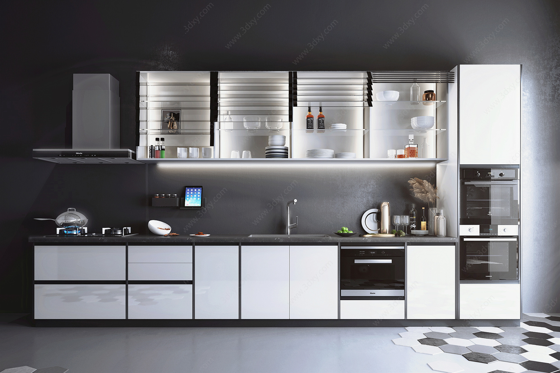 厨房橱柜烟机灶具蒸烤箱3D模型