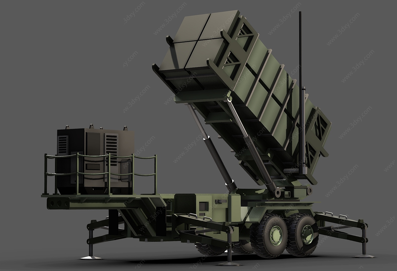 防空导弹导弹发射系统3D模型