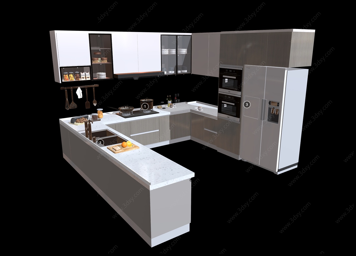 厨房用品橱柜灶台厨具3D模型