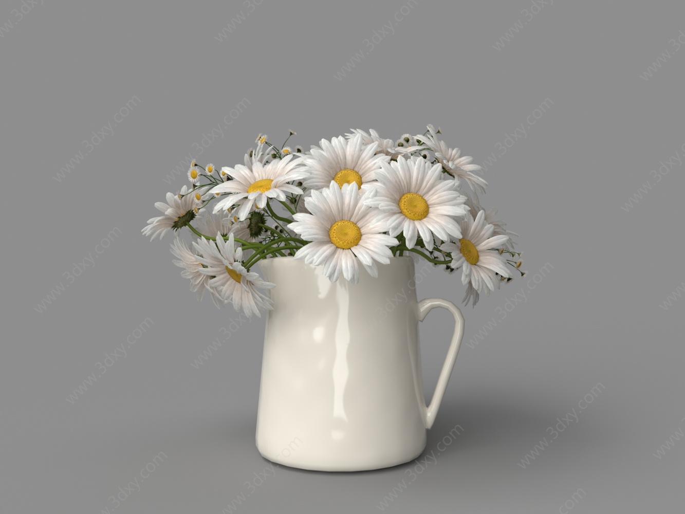水壶花瓶菊花3D模型