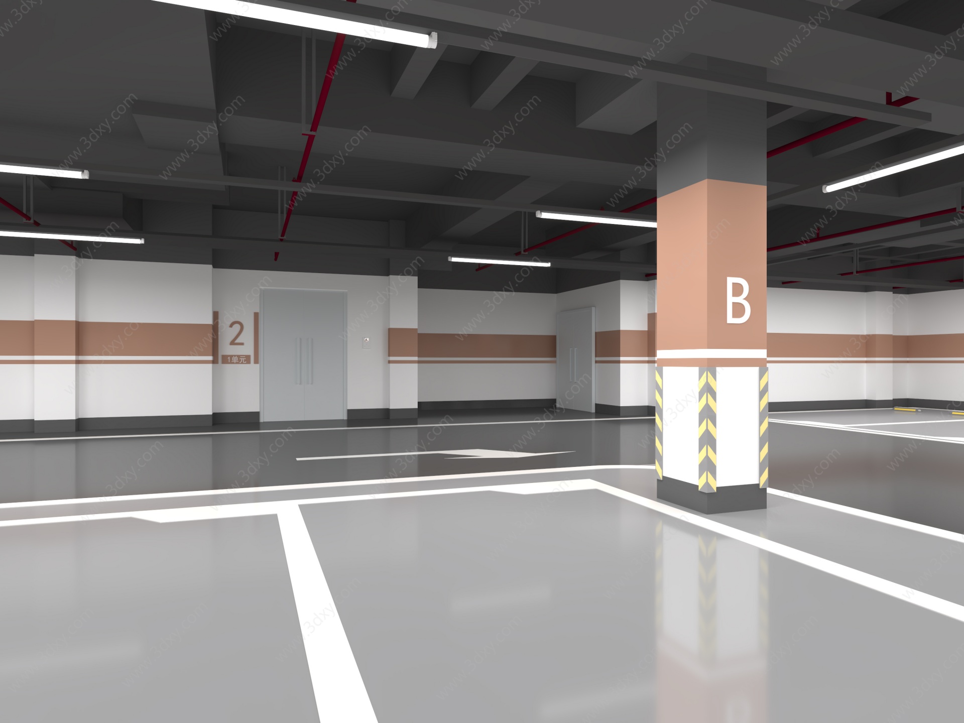 室内停车场3D模型