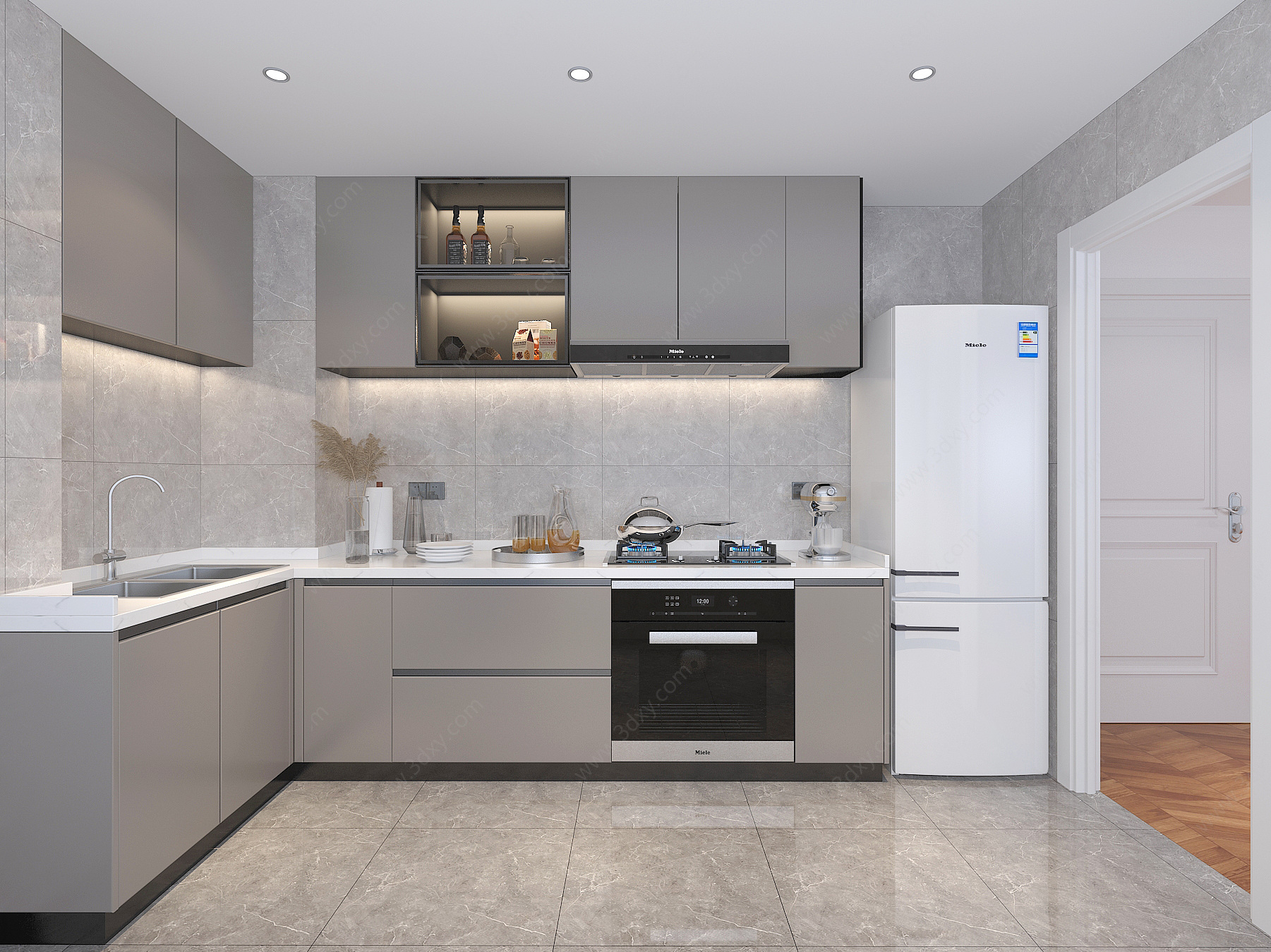 厨房橱柜冰箱3D模型