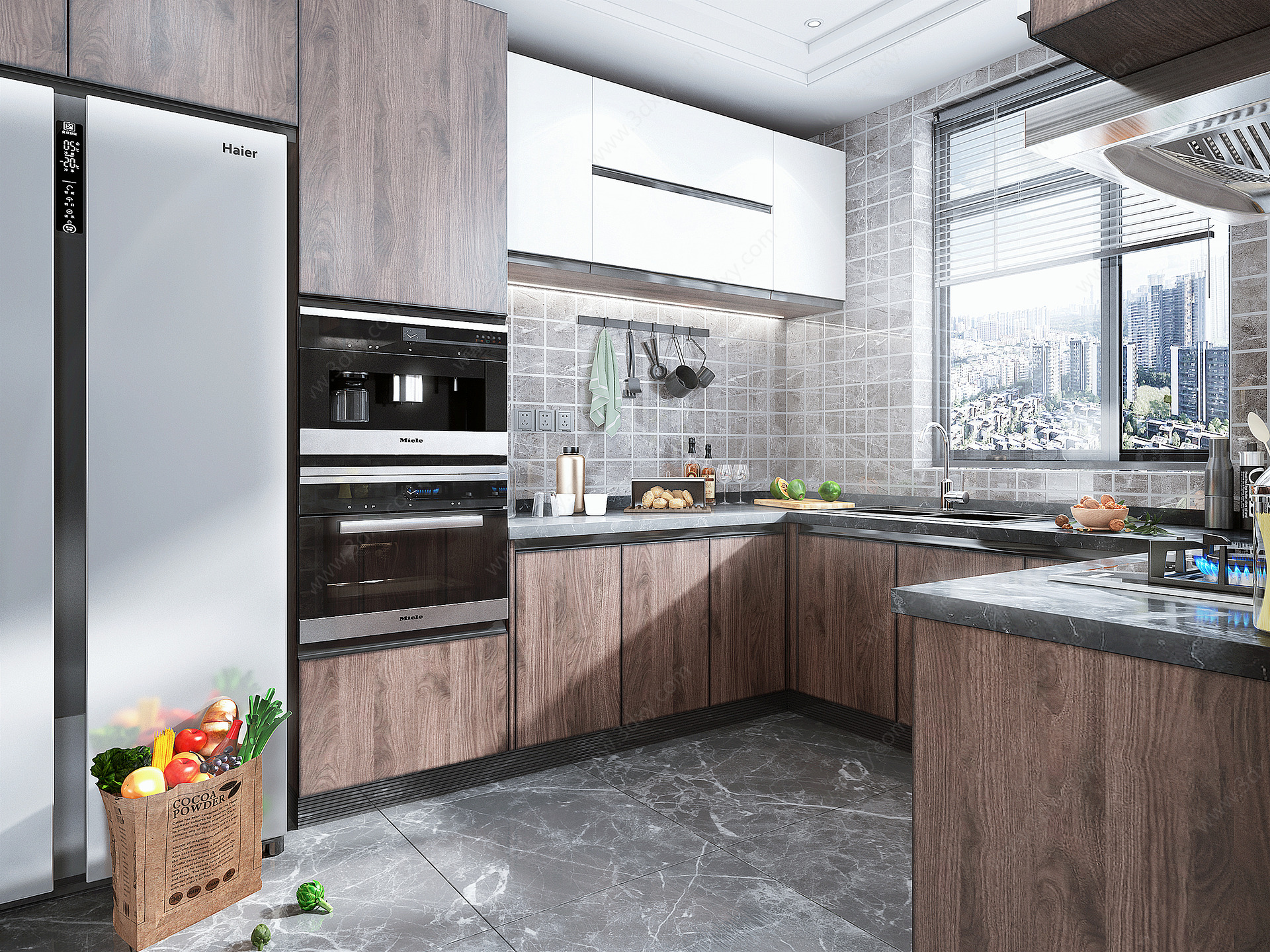 厨房橱柜蒸烤箱烟机灶具3D模型