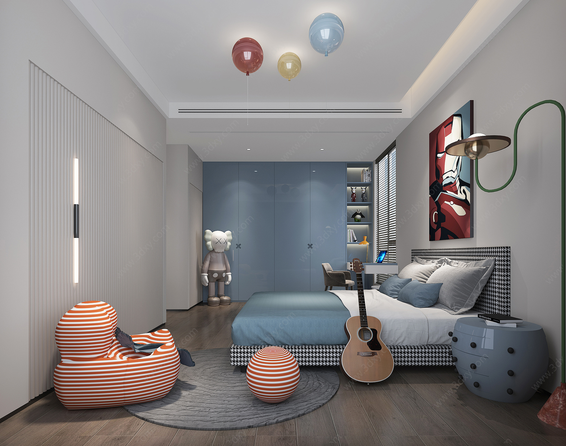 男孩房卧室3D模型