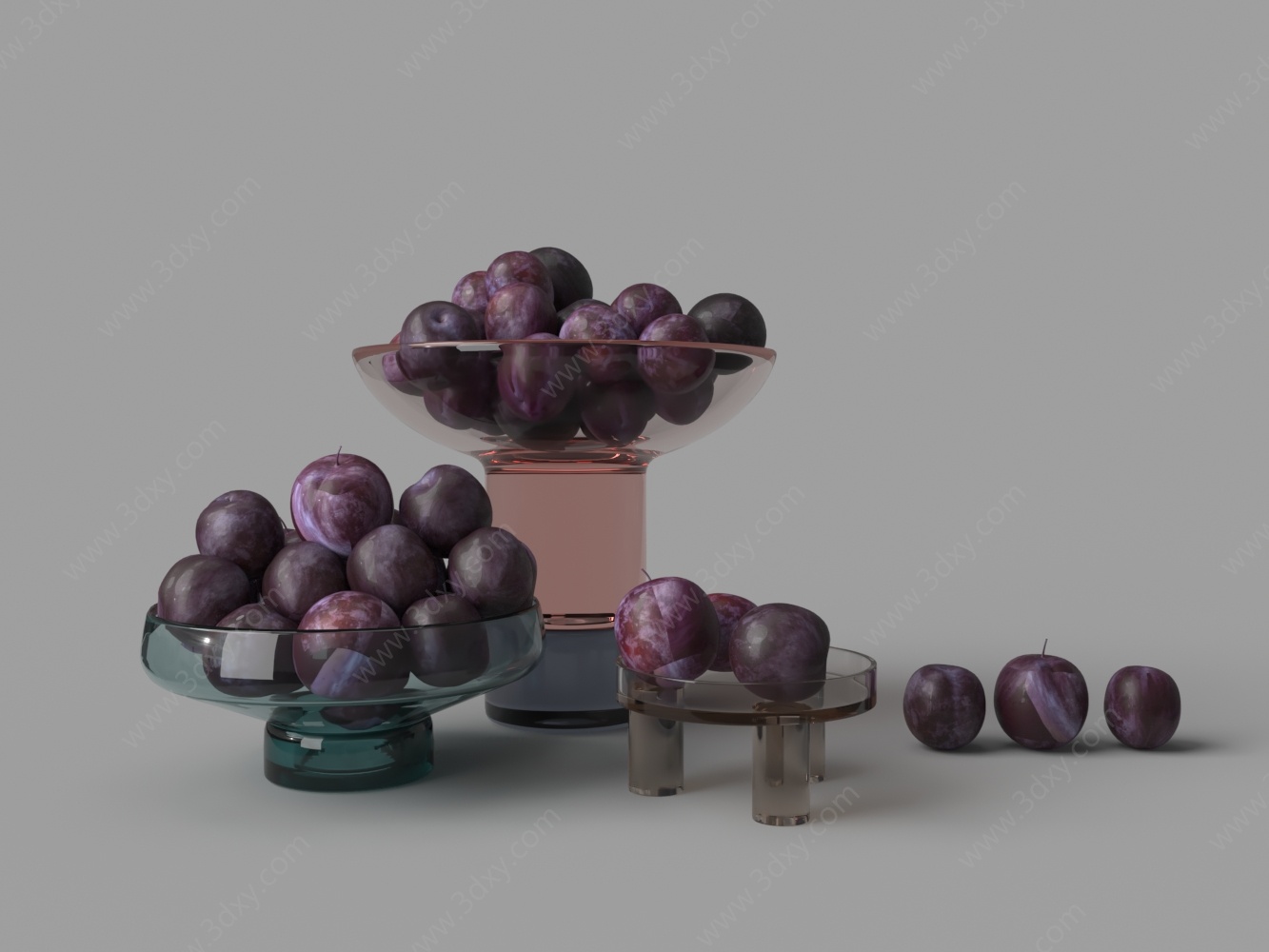 食品果盘水果李子3D模型