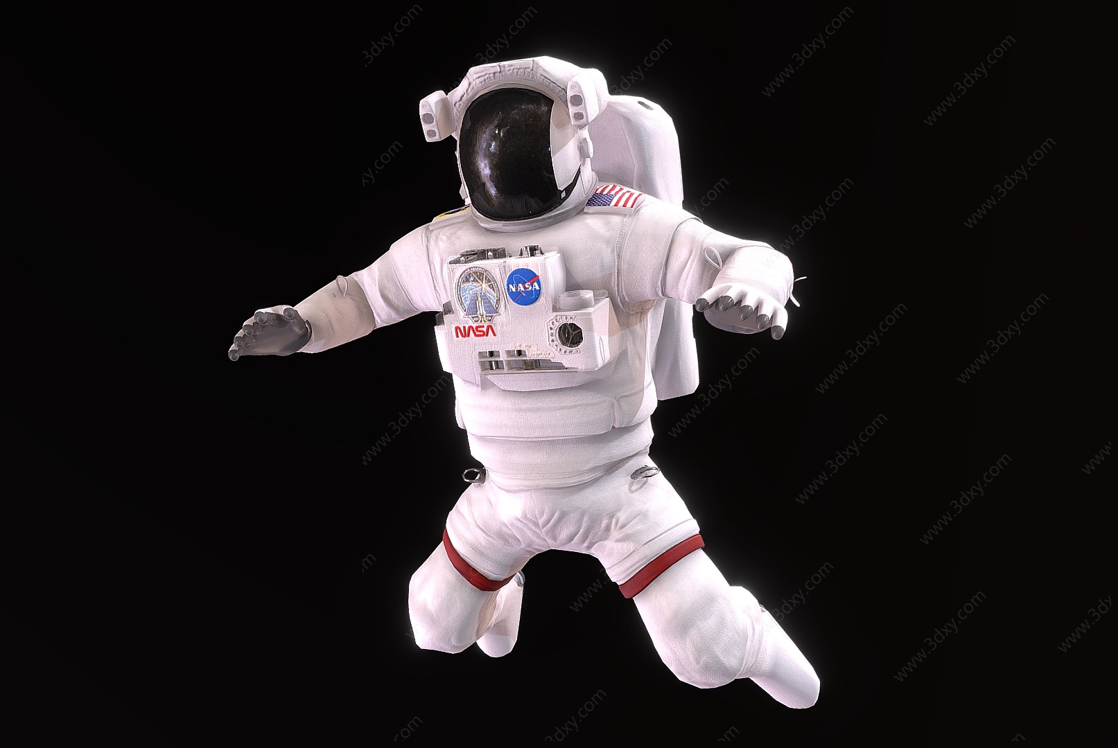 科技感宇航员宇航员挥手3D模型