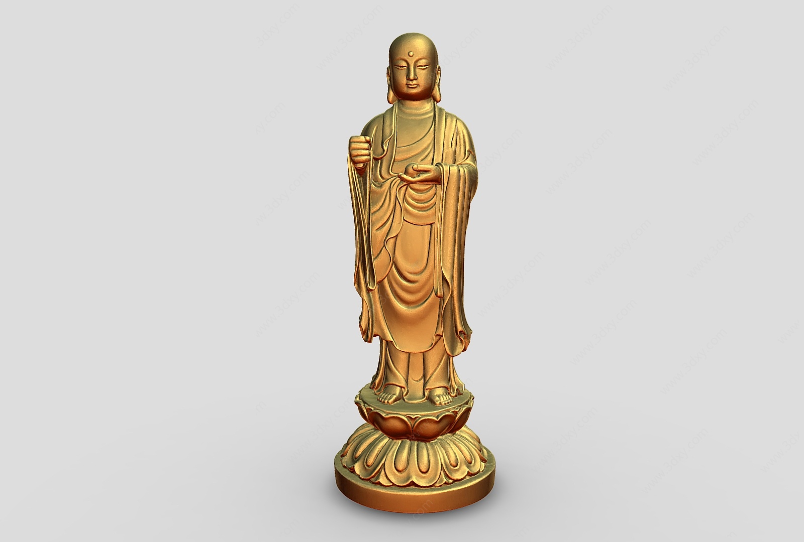 中式佛像雕塑佛祖摆件3D模型