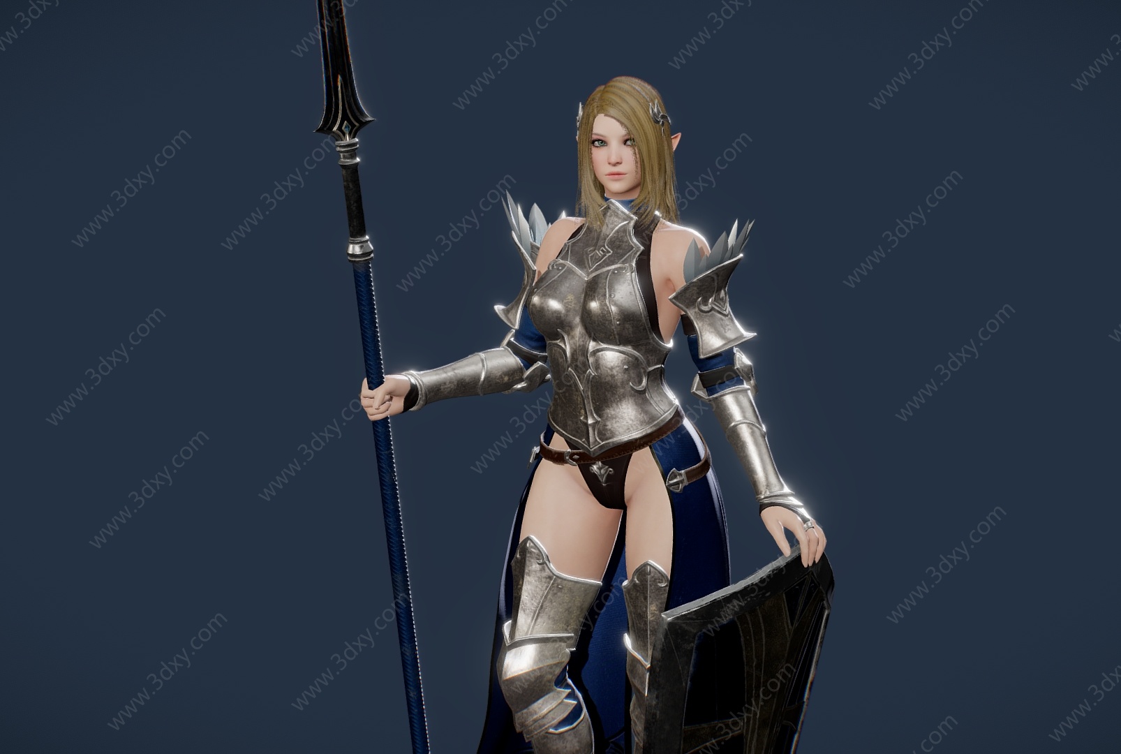 女战士女武士游戏人物3D模型
