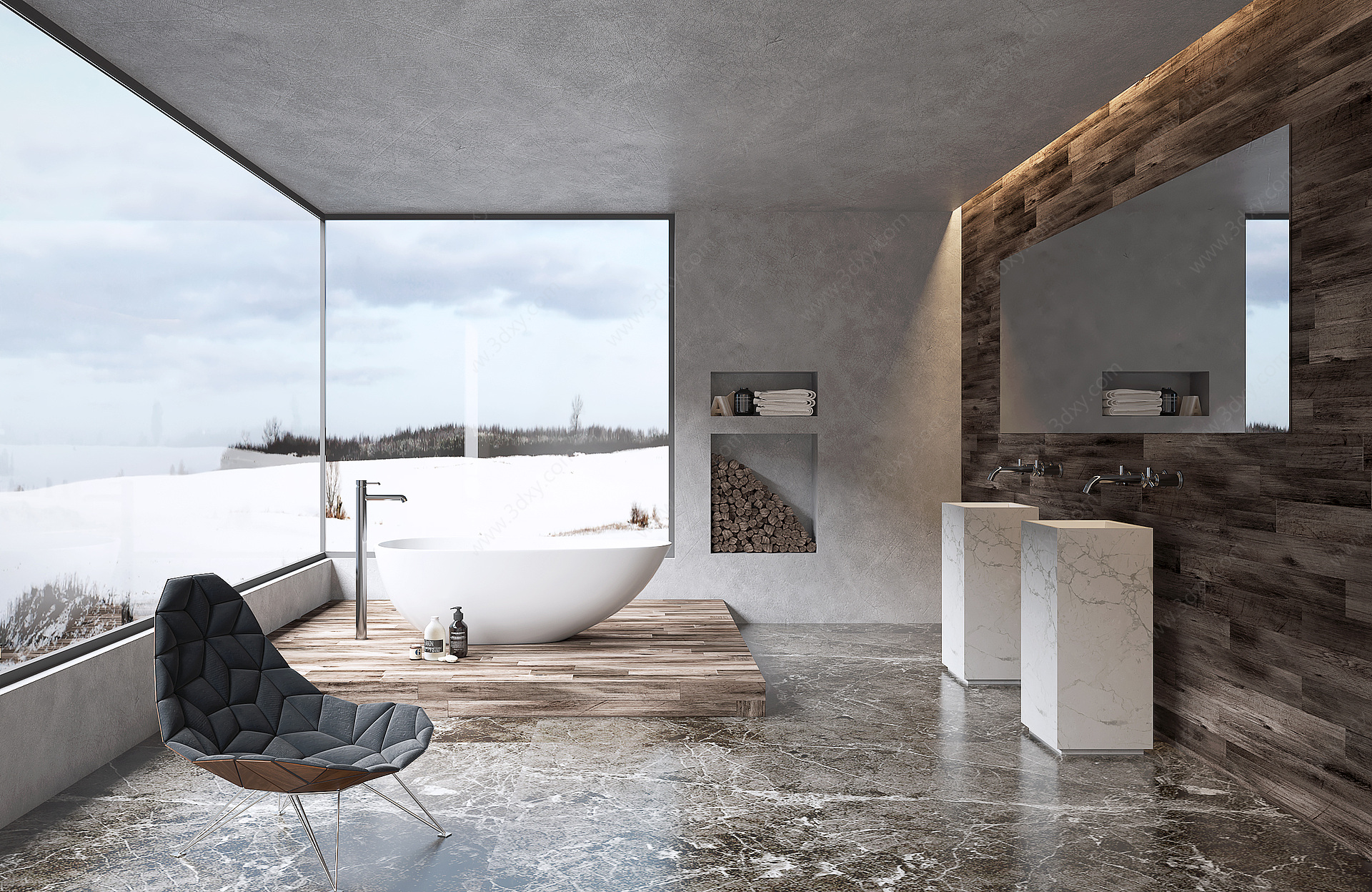 卫生间浴缸3D模型