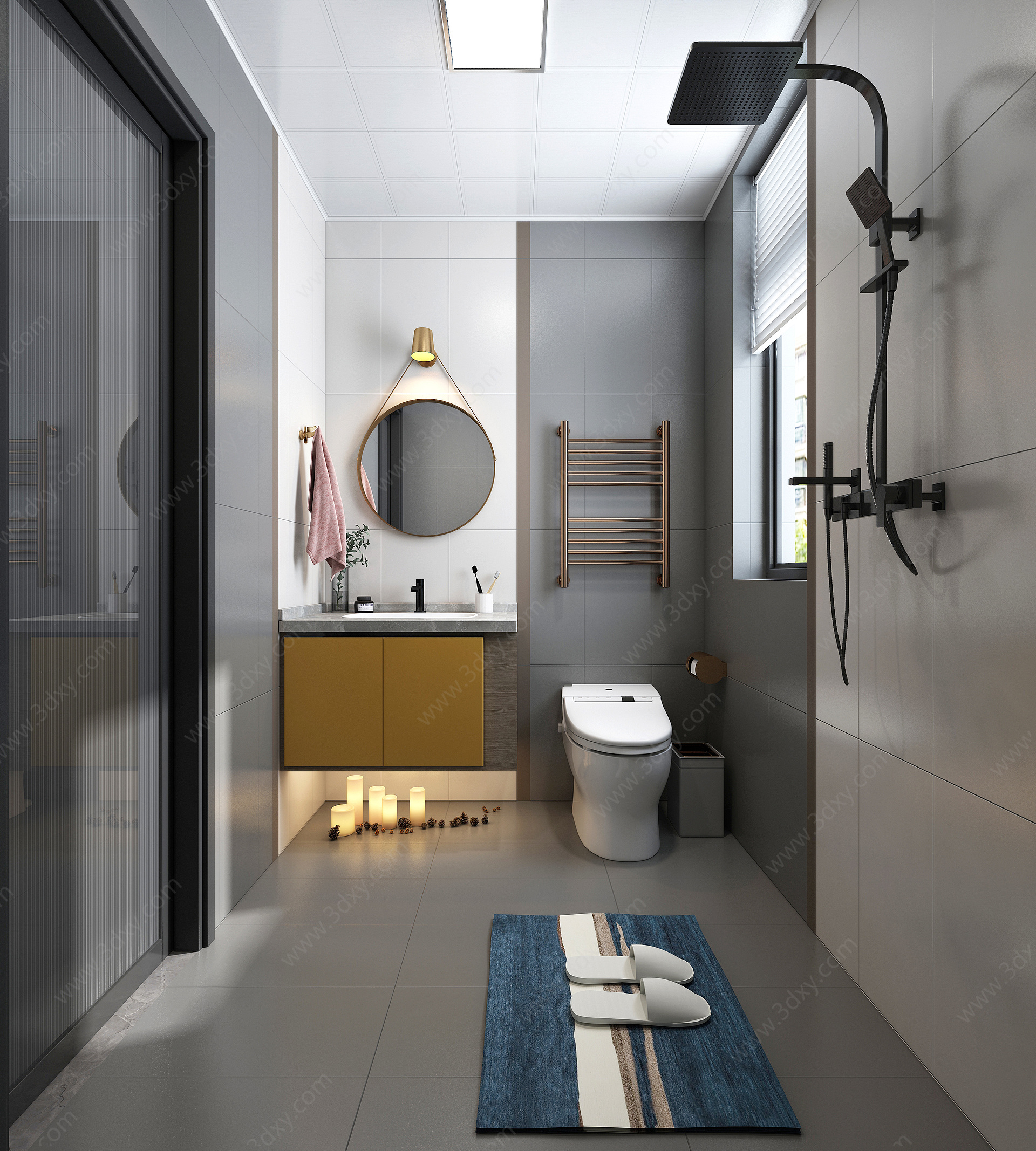 北欧卫生间浴室3D模型