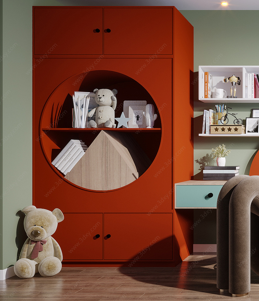 北欧风格儿童房3D模型