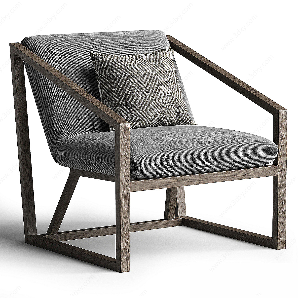 木扶手椅3D模型
