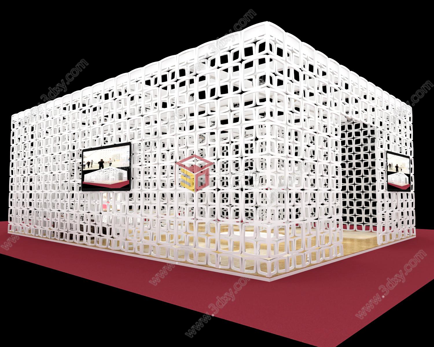 白色家具展台3D模型