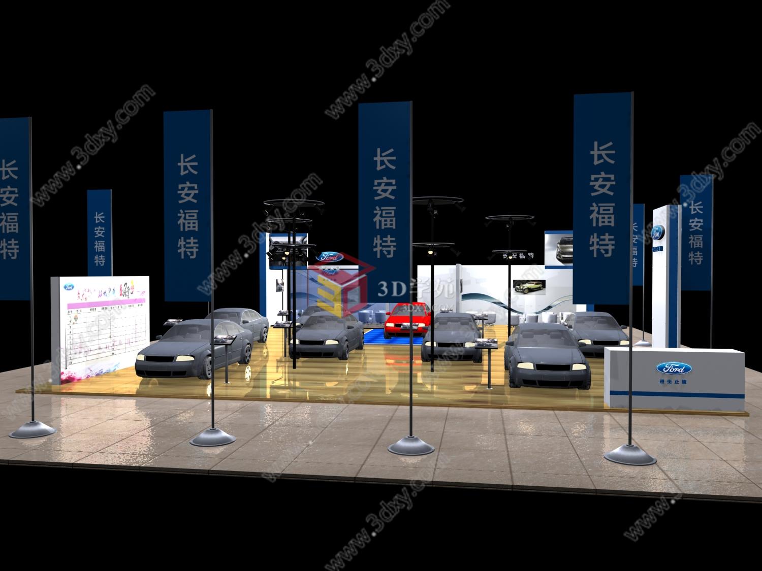 福特汽车展厅设计3D模型