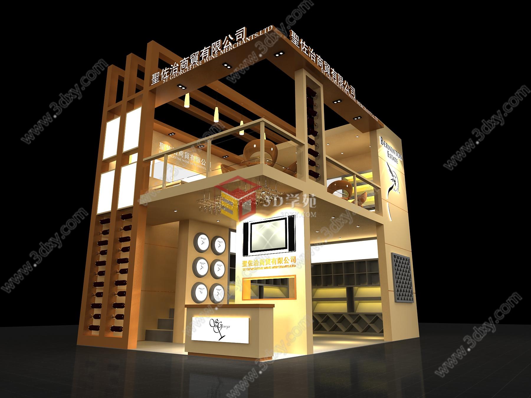 红酒展厅3D模型