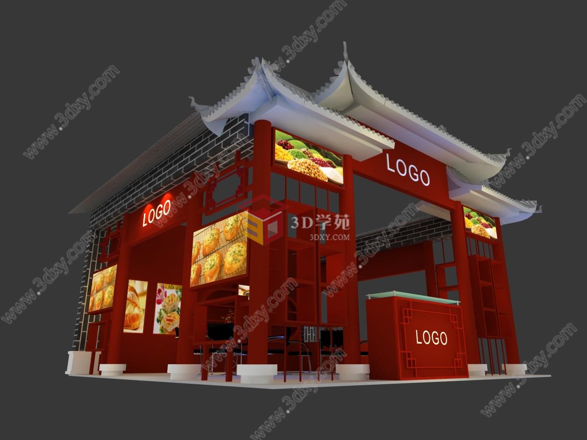 中式食品3D模型