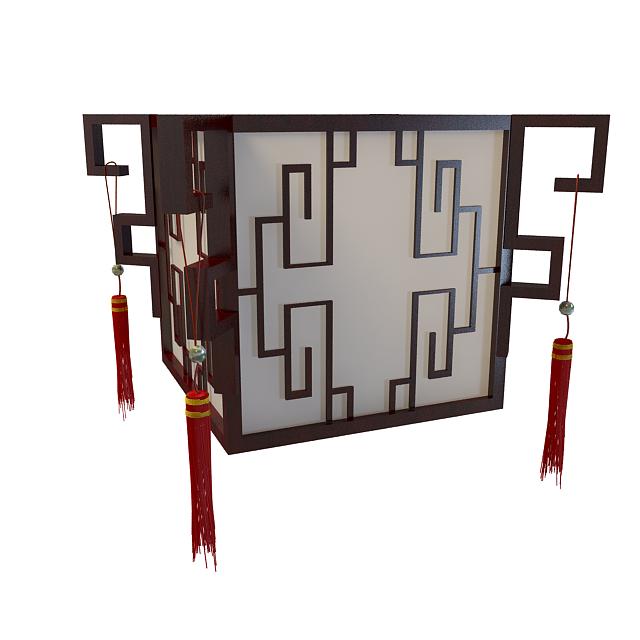 中式宫廷吸顶灯3D模型