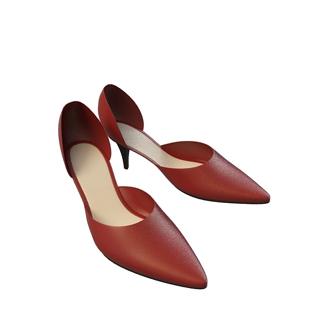 女士红色高跟鞋3D模型