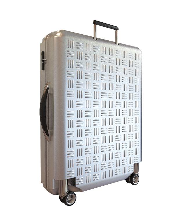时尚白色行李箱3D模型