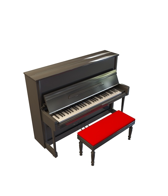 欧式钢琴3D模型