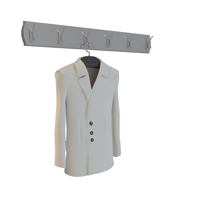 女士白色大衣3D模型