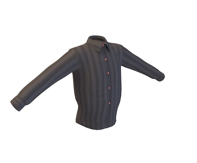 条纹长袖衬衫3D模型