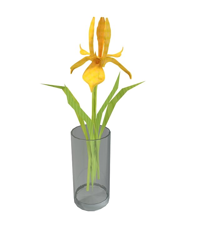 黄花植物摆件3D模型