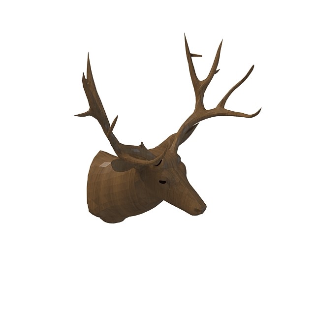 鹿头墙饰3D模型