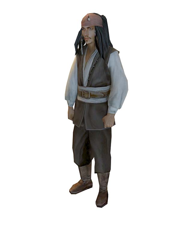 加勒比海盗杰克船长3D模型