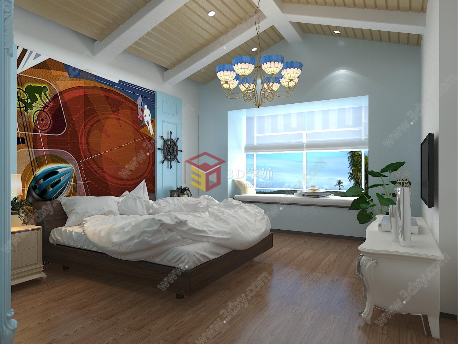 地中海卧室3D模型