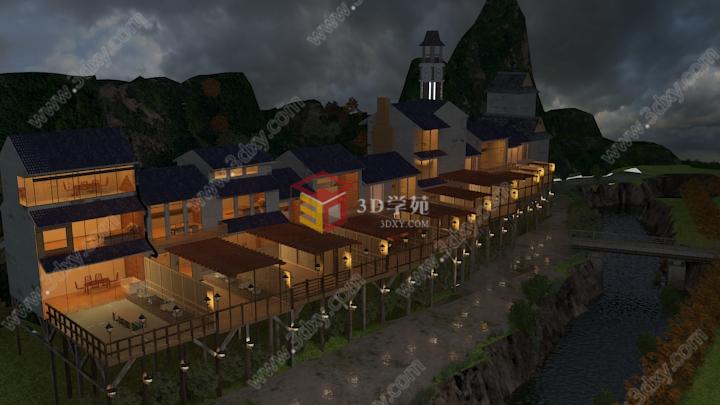 日式京都传统居民住宅3D模型