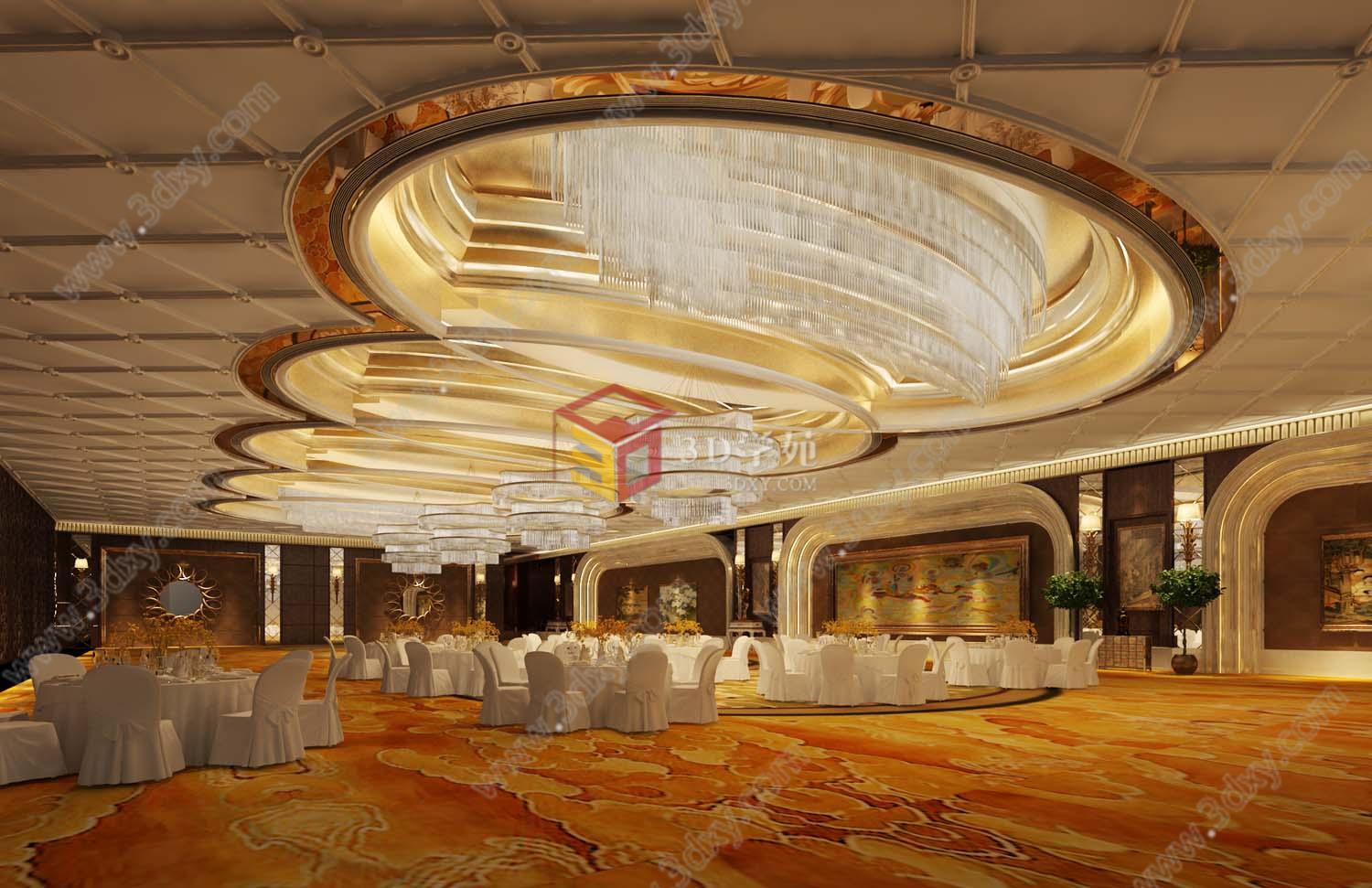 五星酒店宴会厅3D模型