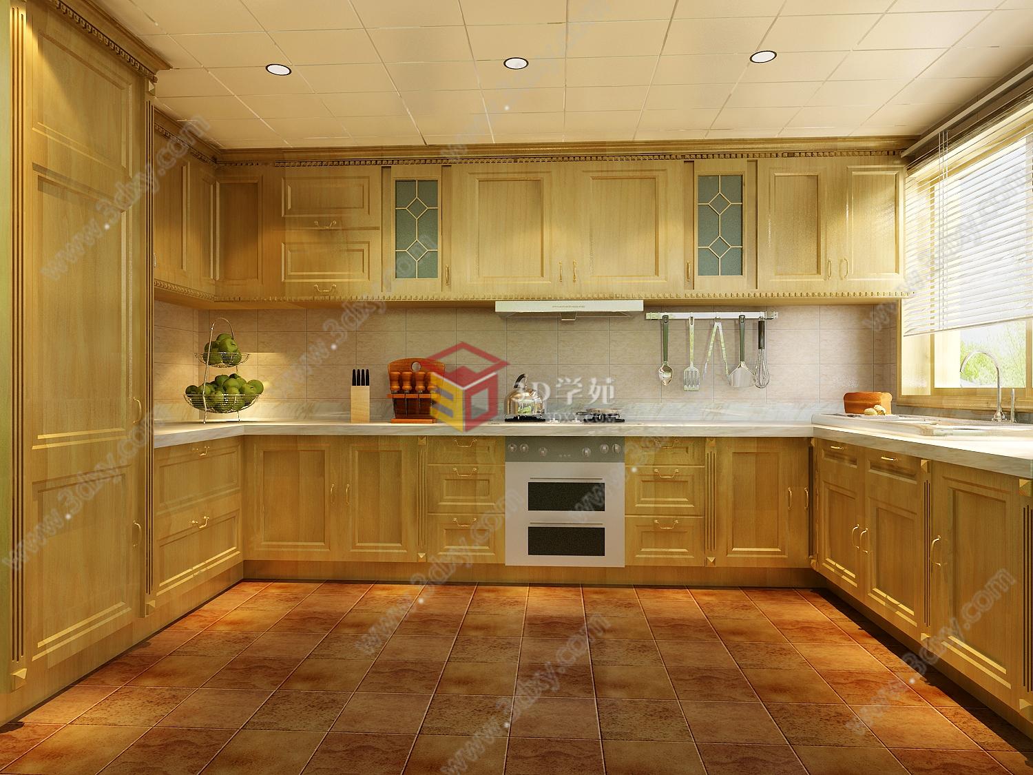 开放式厨房3D模型