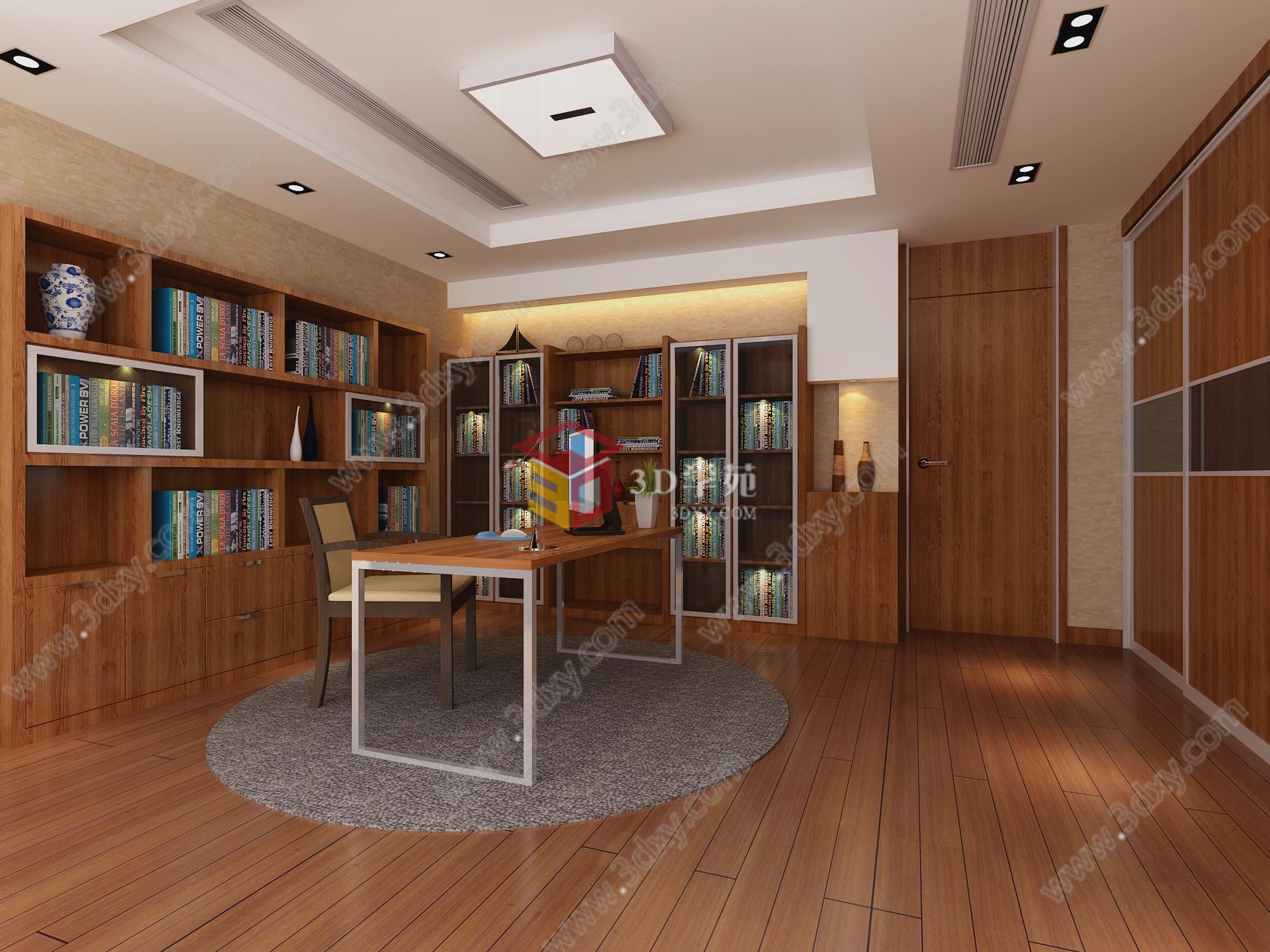 办公楼书房3D模型
