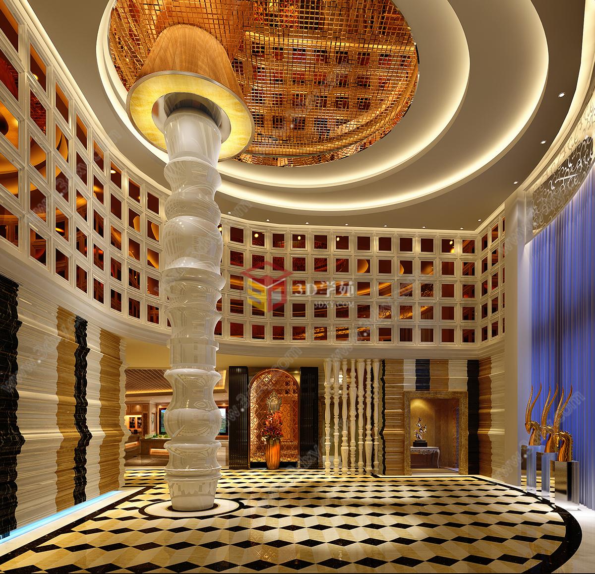 酒店大厅3D模型