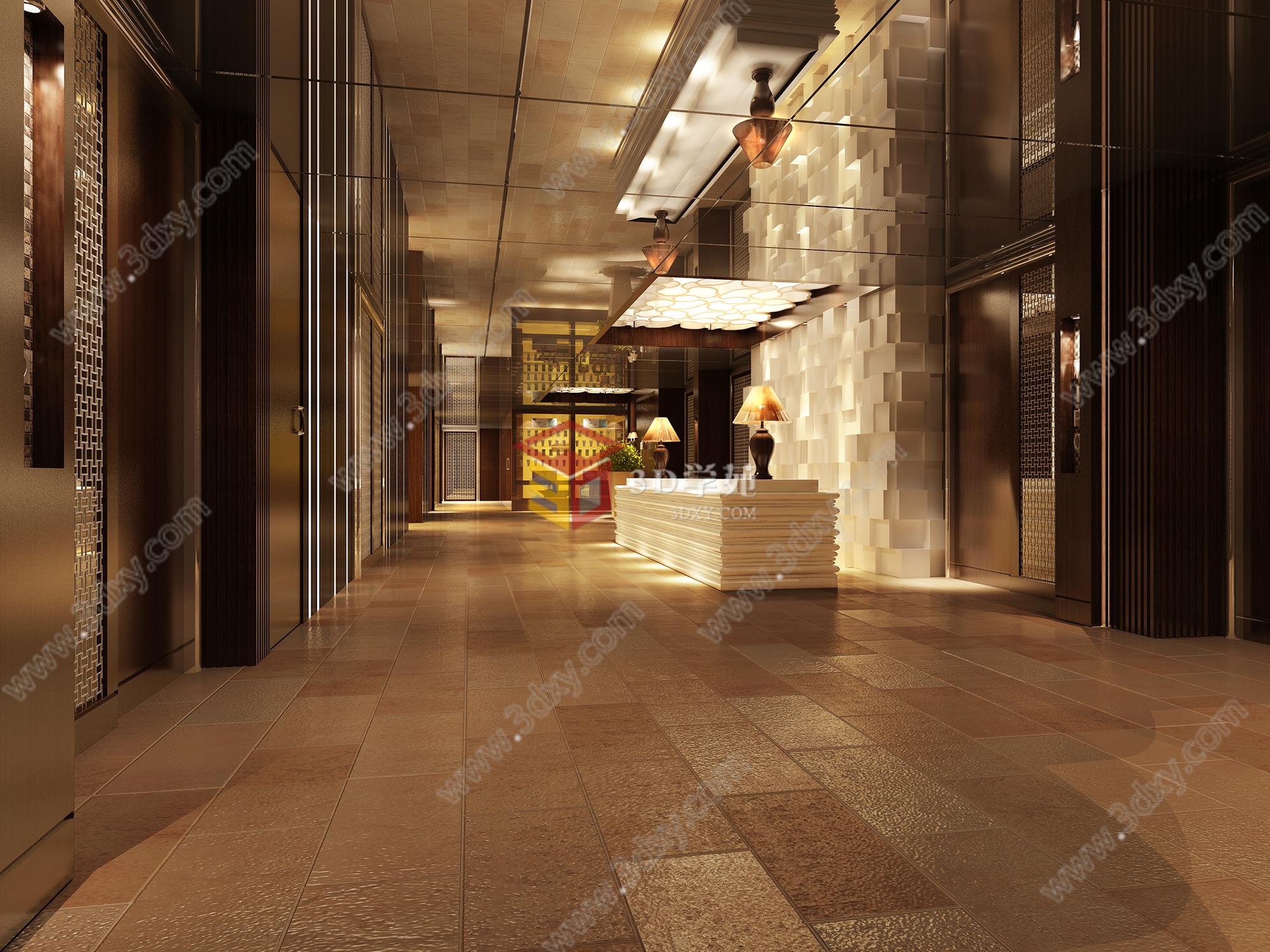 现代商务走廊3D模型