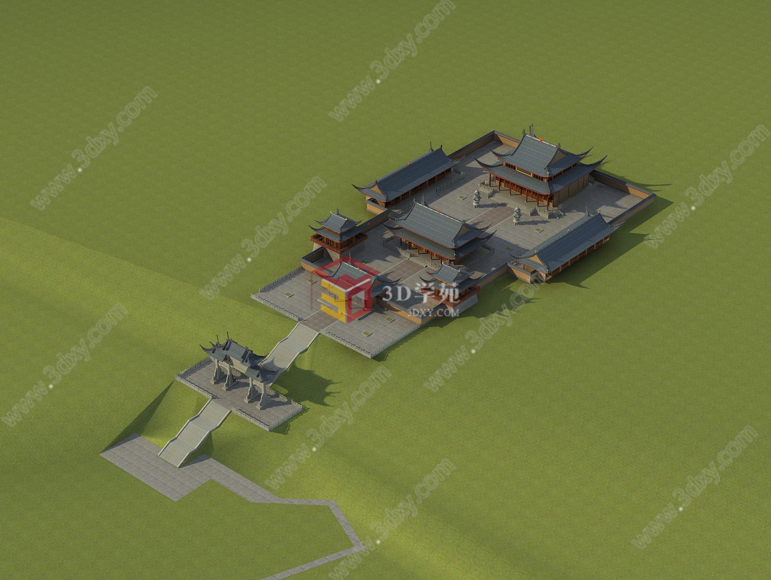 古建寺庙3D模型