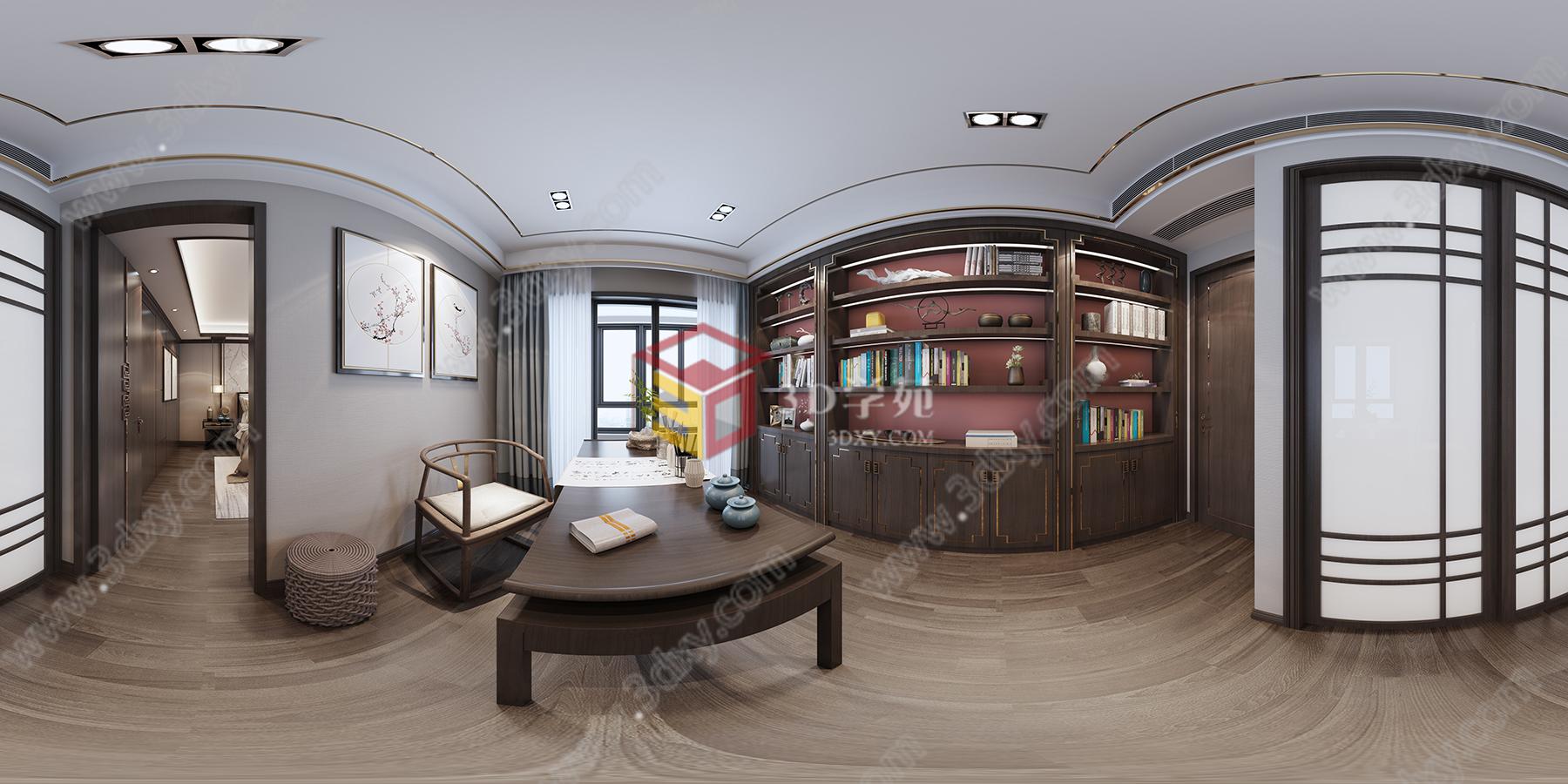 书房全景3D模型