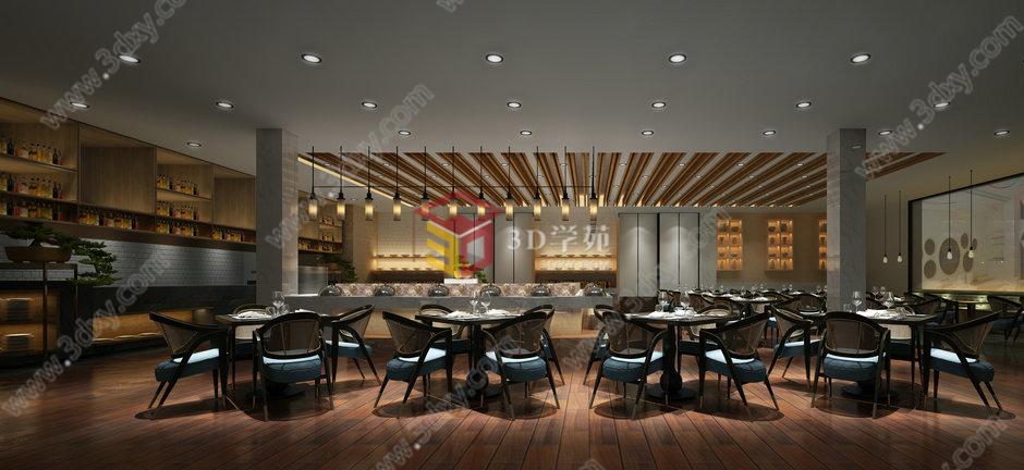 现代餐厅3D模型