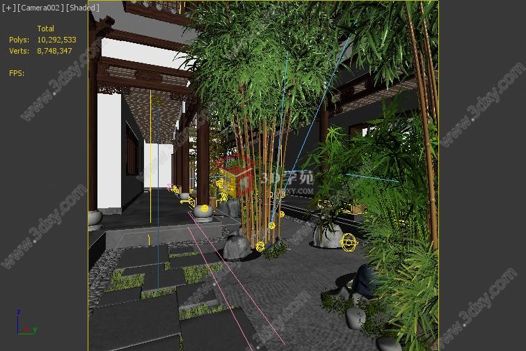 中式庭院园林景观3D3D模型