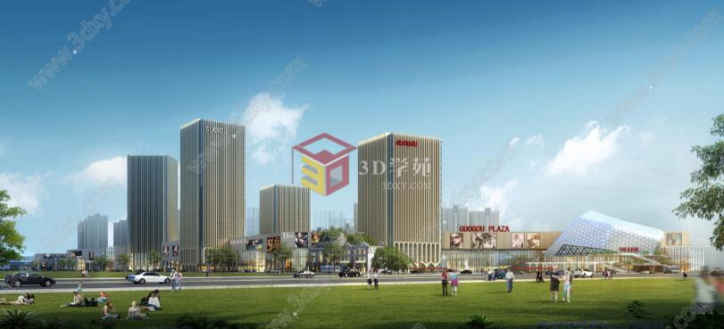 城市景观建筑鸟瞰3d效3D模型