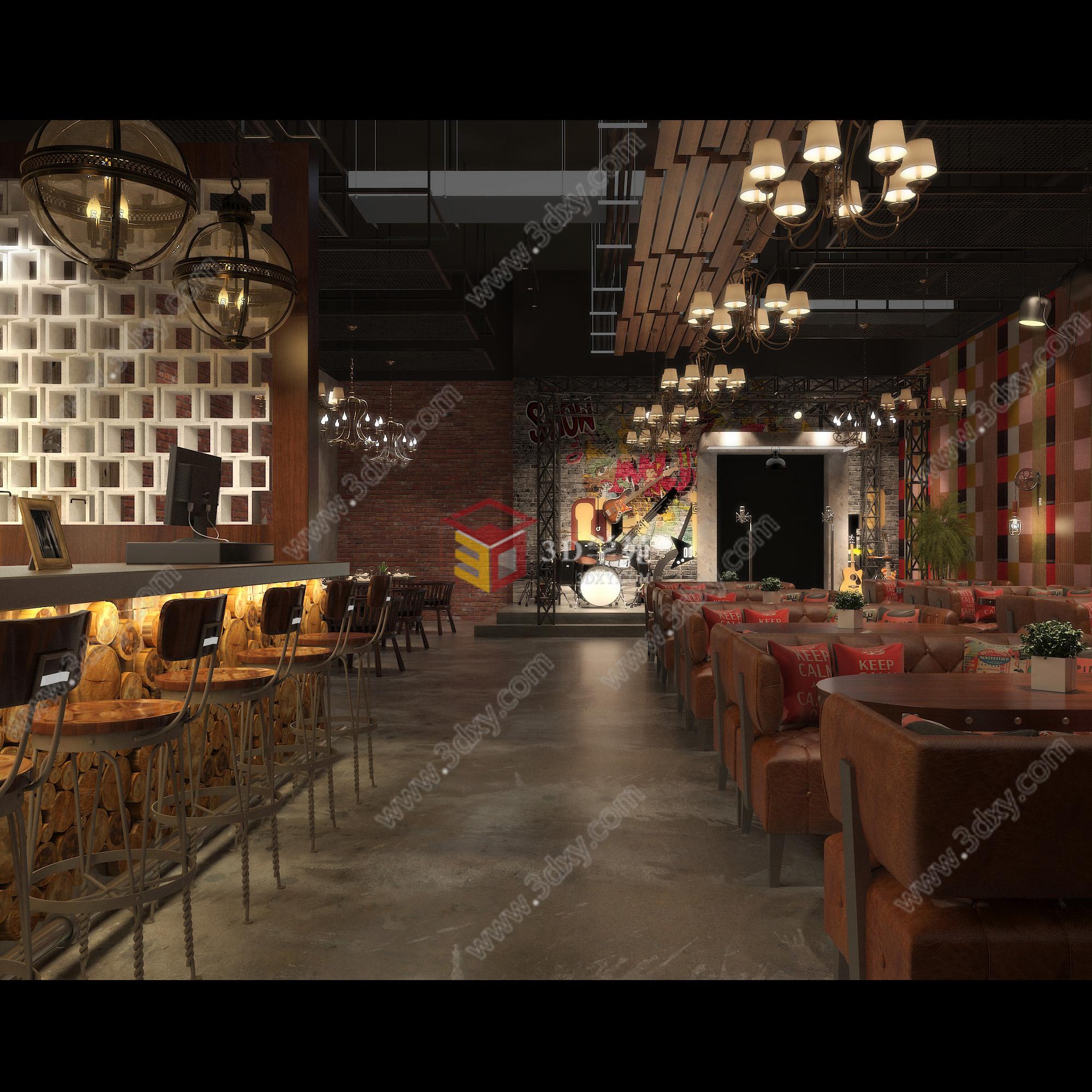 k歌咖啡厅3D模型