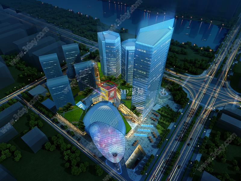 建筑规划鸟瞰透视3D3D模型