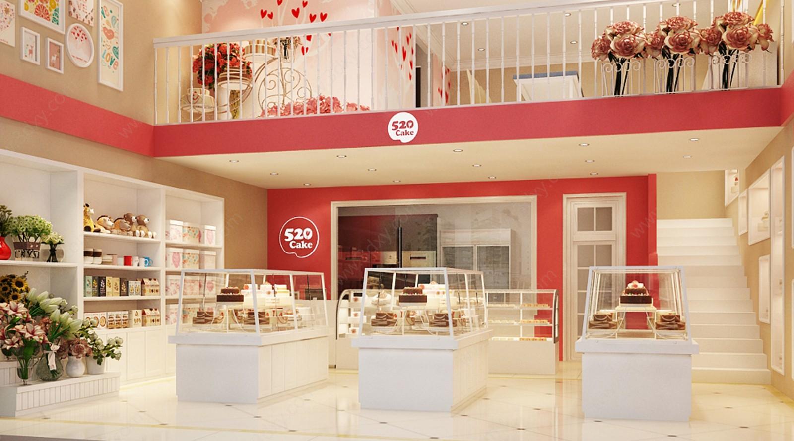 甜品店蛋糕店面包店3D模型