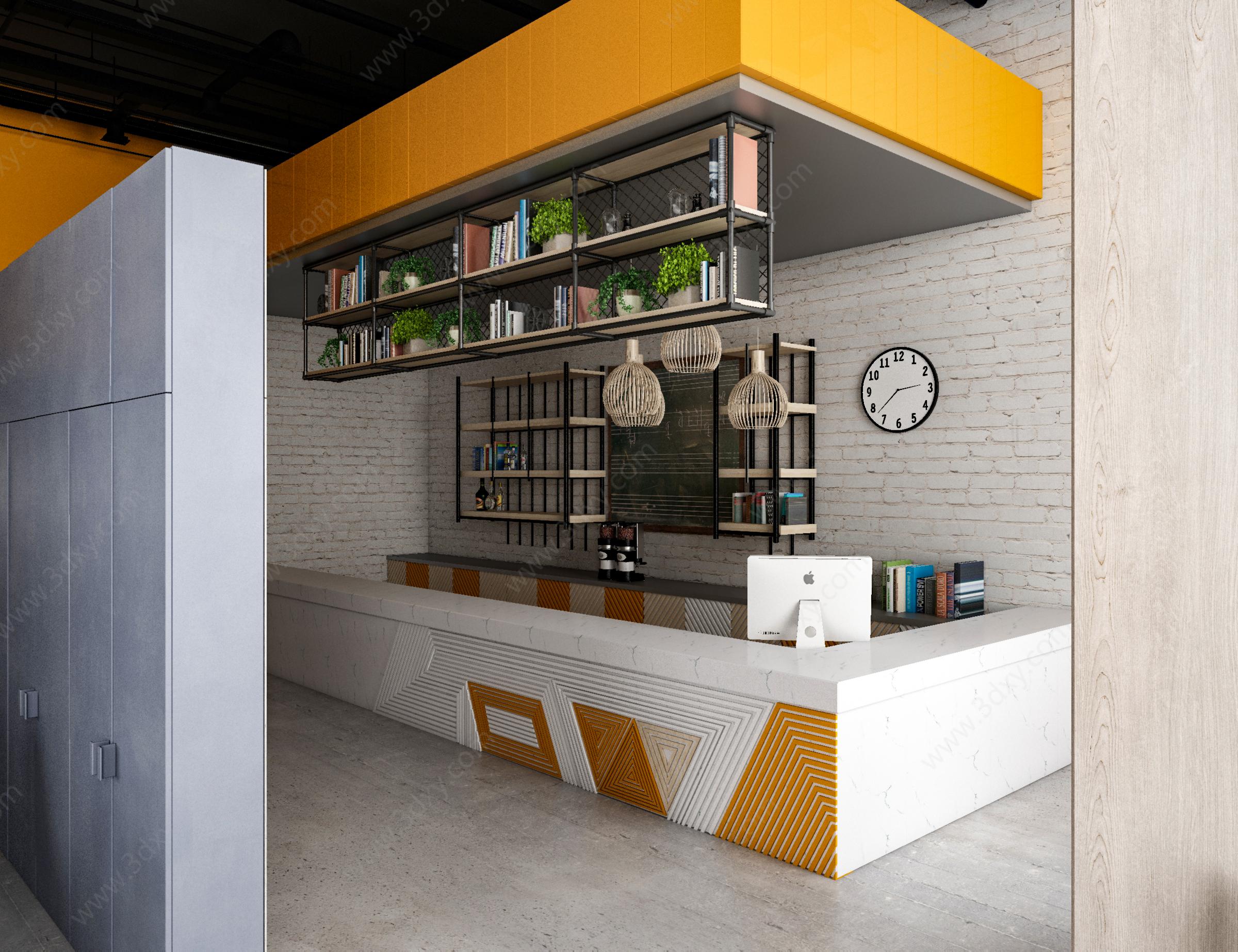 现代写实咖啡厅3D模型