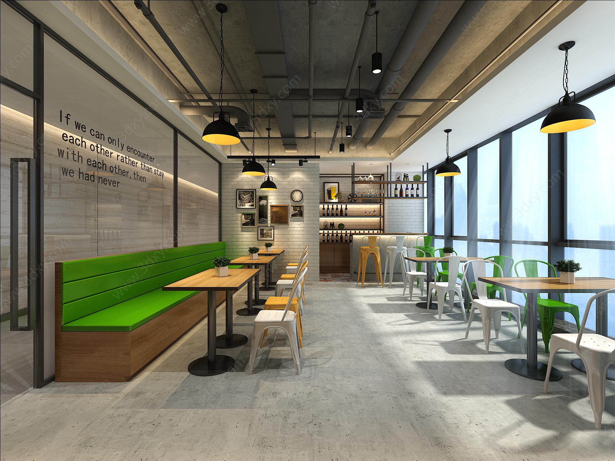 餐厅，员工餐厅，办公室餐厅3D模型